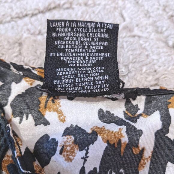 Bizz GIRL Leopard Print Chrochet Decor Boho Blouse Small @Y - Picture 7 of 10